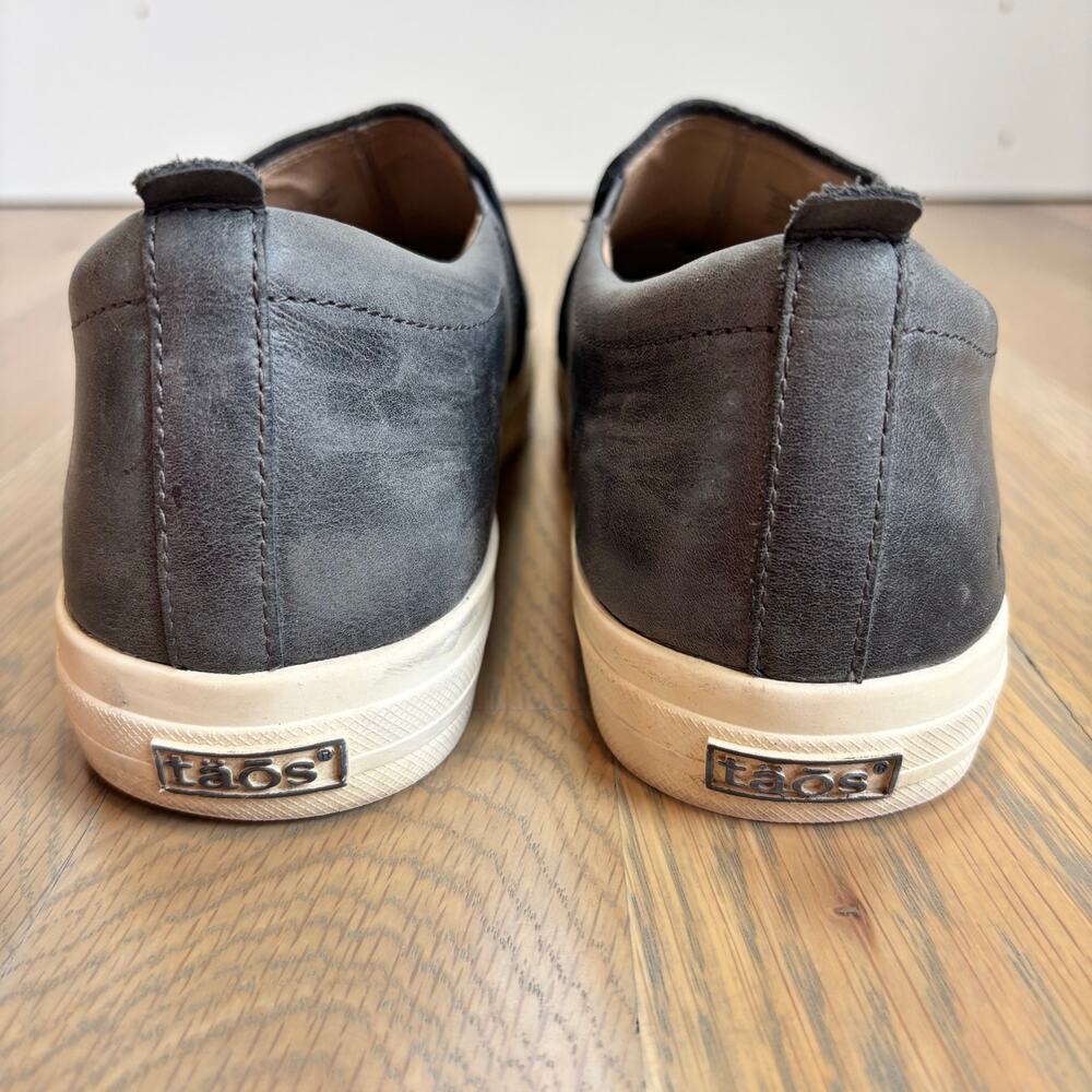 Taos Twin Gore Lux Leather Comfort Sneakers Slip On Steel Gray Womens 10 - Picture 10 of 11